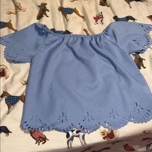 Light Blue off the shoulder top